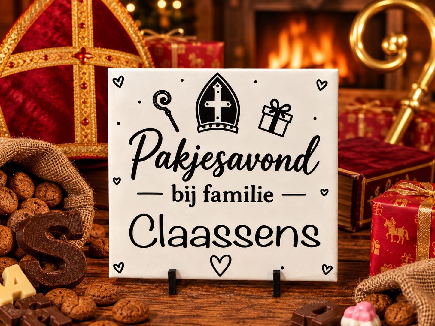 Sinterklaas tegel 'Pakjesavond'