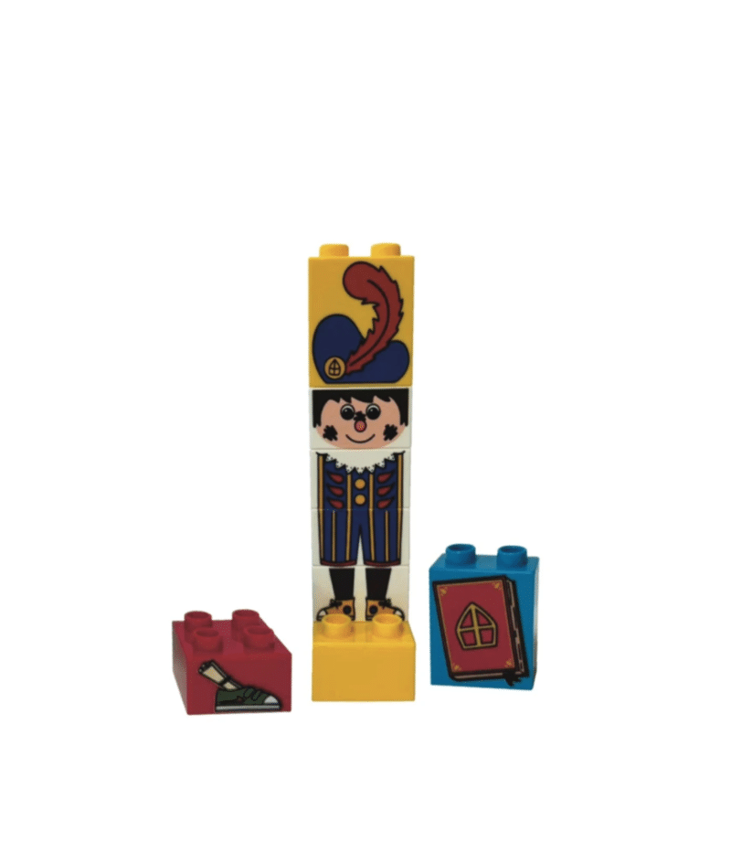 Sinterklaas XL bricks startset met Hoofdpiet, speculaaspop en twee bouwstenen als schoencadeautje